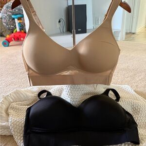 NWT Rhonda Shear Crisscross Bra Various Nude and Black Seamless T-Shirt